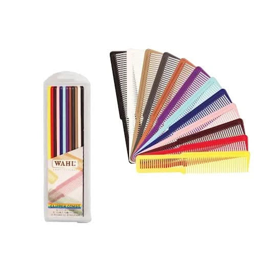 WAHL FLAT TOP CLIPPER COMB – SETT MED 12 FARGE - GRIMM.NO
