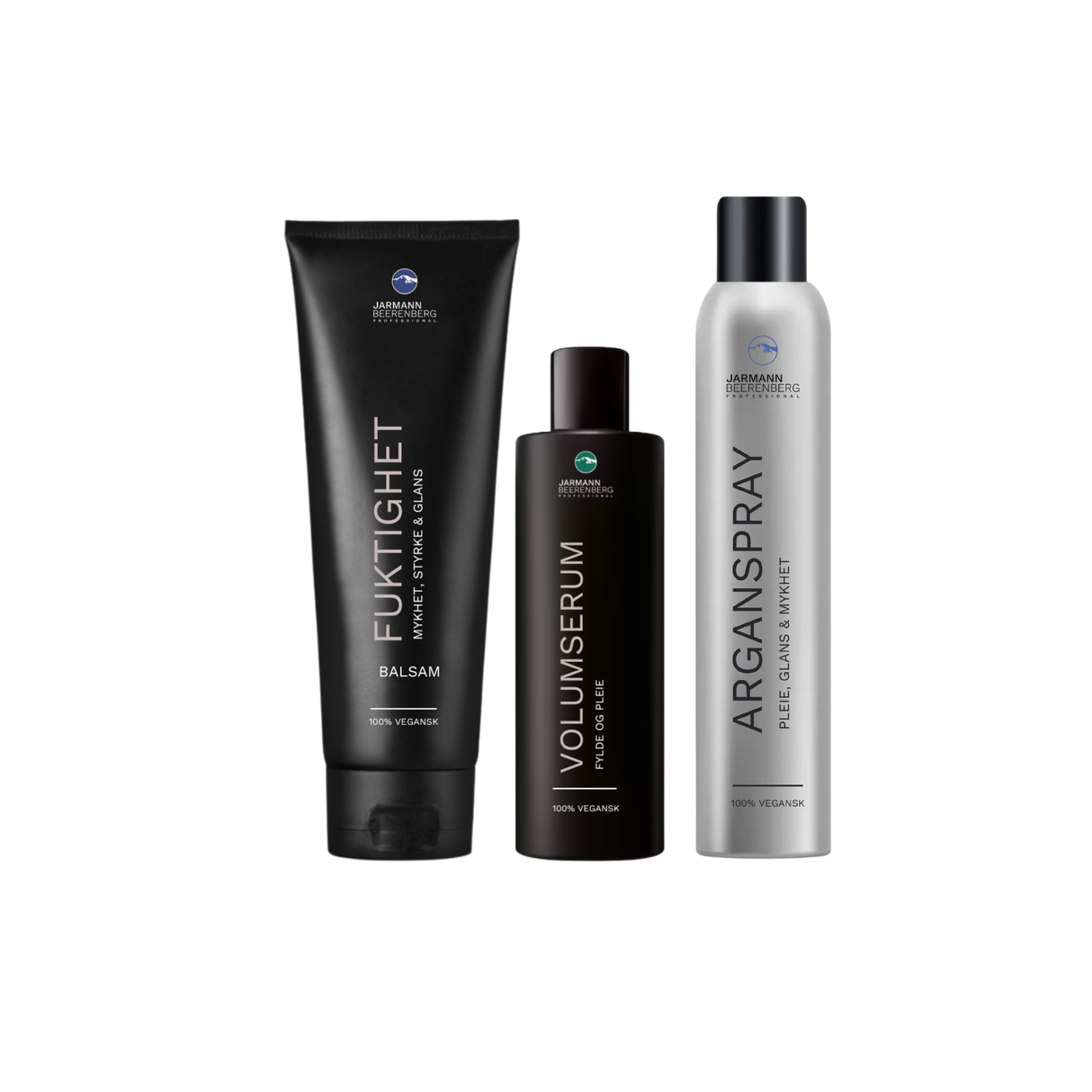 VOLUMSERUM, ARGANSPRAY OG FUKTIGHETS BALSAM