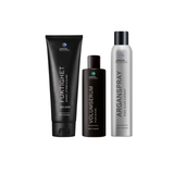 VOLUMSERUM, ARGANSPRAY OG FUKTIGHETS BALSAM