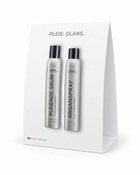 Jarmann Beerenberg Pleiende Skum og Arganspray A5 bordskilt – Pleie og glans