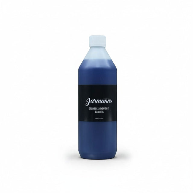 GRIMM.NO Kamrens 1000ML deep blue disinfectant liquid in a clear plastic bottle with a white cap and black label.