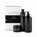 Jarmann Beerenberg Pomade Bundle med Rensende Sjampo, Dusjsåpe og Pomade i eske