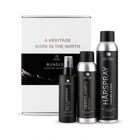 Jarmann Beerenberg Refresh Bundle med Tørrsjampo, Saltvannsspray og Hårspray i eske